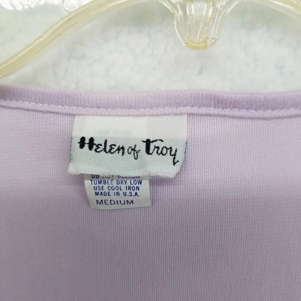 Helen of Troy Nightgown Womens Medium Nylon‎ Vintage Purple Made in USA